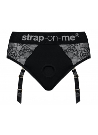 Черные трусики для насадок Diva Lingerie Harness - size L - Strap-on-me - купить с доставкой в Новокуйбышевске
