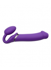 Фиолетовый безремневой вибрострапон Silicone Bendable Strap-On - size XL - Strap-on-me - купить с доставкой в Новокуйбышевске