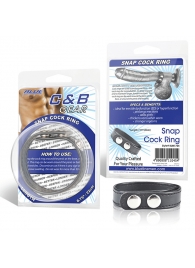 Кольцо на пенис SNAP COCK RING из искусственной кожи на клепках - BlueLine - в Новокуйбышевске купить с доставкой