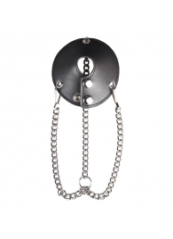 Утяжка для мошонки из искусственной кожи с цепочками PARACHUTE BALL STRETCHER - BlueLine - купить с доставкой в Новокуйбышевске