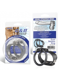 Двойное кольцо выносливости на пенис DUAL STAMINA RING - BlueLine - в Новокуйбышевске купить с доставкой