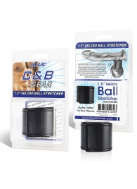 Хомут-утяжка для мошонки из искусственной кожи на липучке VELCRO BALL STRETCHER- 4 см. - BlueLine - в Новокуйбышевске купить с доставкой