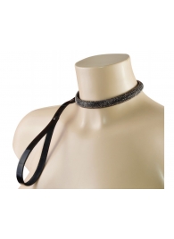 Эффектный сверкающий ошейник с поводком  Гламур - Sitabella - купить с доставкой в Новокуйбышевске