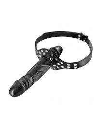 Черный кляп-фаллоимитатор Double Penis Gag - Fetish Tentation - купить с доставкой в Новокуйбышевске