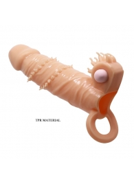 Телесная удлиняющая вибронасадка Penis Sleeve Connor - 17 см. - Baile - в Новокуйбышевске купить с доставкой