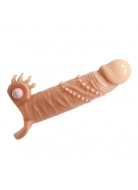 Телесная удлиняющая вибронасадка Penis Sleeve Connor - 17 см. - Baile - в Новокуйбышевске купить с доставкой
