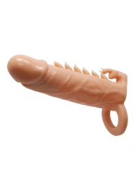 Телесная удлиняющая насадка Penis Sleeve Emmitt - 17 см. - Baile - в Новокуйбышевске купить с доставкой