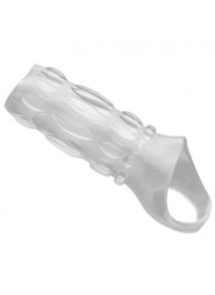 Насадка на пенис с кольцом для мошонки Clear Sensations Enhancer Sex Sleeve - 11,5 см. - XR Brands - в Новокуйбышевске купить с доставкой