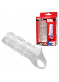 Насадка на пенис с кольцом для мошонки Clear Sensations Enhancer Sex Sleeve - 11,5 см. - XR Brands - в Новокуйбышевске купить с доставкой