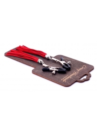 Металлические зажимы на соски с красными замшевыми кисточками - Crazy Handmade - купить с доставкой в Новокуйбышевске