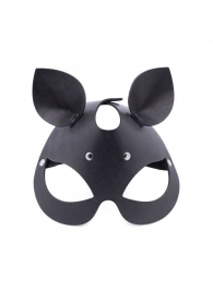 Черная кожаная маска  Кошка  с маленькими ушками - Crazy Handmade - купить с доставкой в Новокуйбышевске