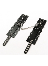 Узорчатые кожаные оковы с регулируемыми ремешками - Crazy Handmade - купить с доставкой в Новокуйбышевске