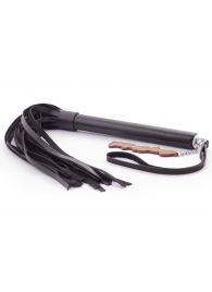 Черная кожаная плеть  Индиго  - 50 см. - Crazy Handmade - купить с доставкой в Новокуйбышевске