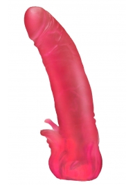 Розовая насадка для страпона с клиторальными лепестками - 18,5 см. - LOVETOY (А-Полимер) - купить с доставкой в Новокуйбышевске