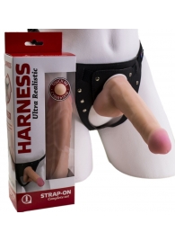 Страпон Harness из двух предметов: трусики с плугом и насадка-фаллос - 17 см. - LOVETOY (А-Полимер) - купить с доставкой в Новокуйбышевске