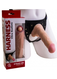 Страпон Harness из двух предметов: регулируемые трусики и насадка-фаллос - 17,5 см. - LOVETOY (А-Полимер) - купить с доставкой в Новокуйбышевске