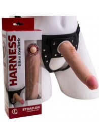 Реалистичный страпон Harness из трусиков и насадки-фаллоса - 18,5 см. - LOVETOY (А-Полимер) - купить с доставкой в Новокуйбышевске