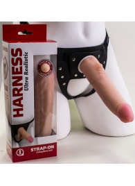 Реалистичный страпон Harness из трусиков и насадки-фаллоса - 18,5 см. - LOVETOY (А-Полимер) - купить с доставкой в Новокуйбышевске