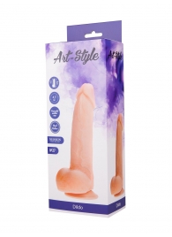 Фаллоимитатор с мошонкой на присоске ART-Style №27 - 20,5 см. - Art-Style