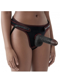 Женский темнокожий страпон Easy Strapon Set 7 Inch - 18 см. - Lovetoy - купить с доставкой в Новокуйбышевске
