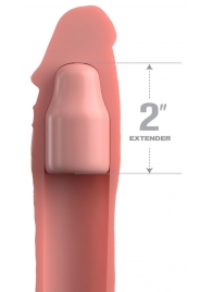 Телесная насадка-удлинитель 2 Inch Silicone X-tension with Strap - 20,3 см. - Pipedream - в Новокуйбышевске купить с доставкой