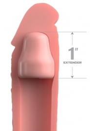 Телесная насадка-удлинитель 1 Inch Silicone X-tension - 17,8 см. - Pipedream - в Новокуйбышевске купить с доставкой