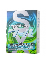 Презервативы Sagami Xtreme Mint с ароматом мяты - 3 шт. - Sagami - купить с доставкой в Новокуйбышевске