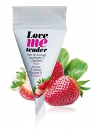 Съедобное согревающее массажное масло Love Me Tender Strawberry с ароматом клубники - 10 мл. - Love to Love - купить с доставкой в Новокуйбышевске