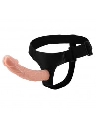 Гладкий фаллоимитатор с крупной головкой на ремешках - 19,7 см. - Baile - купить с доставкой в Новокуйбышевске