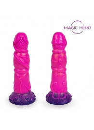 Розовый рельефный фантазийный фаллоимитатор - 20 см. - Bior toys - купить с доставкой в Новокуйбышевске