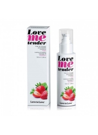 Съедобное согревающее массажное масло Love Me Tender Strawberry с ароматом клубники - 100 мл. - Love to Love - купить с доставкой в Новокуйбышевске