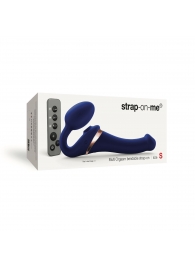 Синий безремневой страпон Multi Orgasm Size S с клиторальной стимуляцией - Strap-on-me - купить с доставкой в Новокуйбышевске
