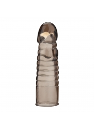 Дымчатая насадка-удлинитель Ribbed Realistic Penis Enhancing Sleeve Extension - 15,2 см. - BlueLine - в Новокуйбышевске купить с доставкой