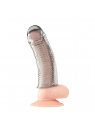 Текстурированная насадка на пенис Clear Textured Penis Enhancing Sleeve Extension - 16,5 см. - BlueLine - в Новокуйбышевске купить с доставкой