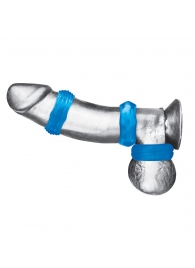 Комплект из трех голубых колец для эрекции 3-Pack Nuts   Bolts Stretch Cock Ring Set - BlueLine - в Новокуйбышевске купить с доставкой