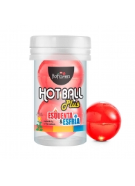 Лубрикант на масляной основе Hot Ball Plus с охлаждающе-разогревающим эффектом (2 шарика по 3 гр.) - HotFlowers - купить с доставкой в Новокуйбышевске