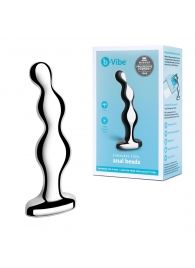 Стальной анальный фаллоимитатор для простаты Stainless Steel Anal Beads - 13 см. - b-Vibe - в Новокуйбышевске купить с доставкой