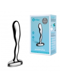 Стальной стимулятор простаты Stainless Steel Prostate Plug - 11,5 см. - b-Vibe - в Новокуйбышевске купить с доставкой