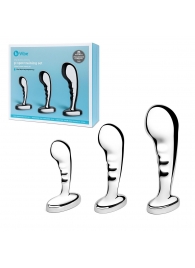 Набор из 3 стальных стимуляторов простаты Stainless Steel P-spot Training Set - b-Vibe - в Новокуйбышевске купить с доставкой