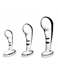 Набор из 3 стальных стимуляторов простаты Stainless Steel P-spot Training Set - b-Vibe - в Новокуйбышевске купить с доставкой