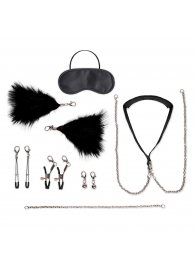 Большой эротический набор из 12 предметов Interchangeable Collar   Nipple Clips Set - Lux Fetish - купить с доставкой в Новокуйбышевске