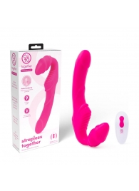 Розовый безремневой страпон на радиоуправлении Strapless Together - 22 см. - Together Toy - купить с доставкой в Новокуйбышевске