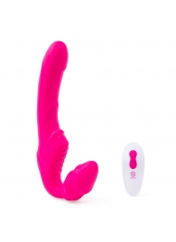 Розовый безремневой страпон на радиоуправлении Strapless Together - 22 см. - Together Toy - купить с доставкой в Новокуйбышевске