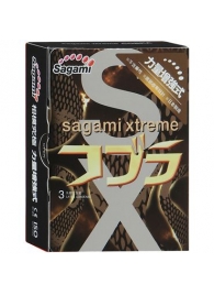 Суженные к основанию презервативы Sagami Xtreme COBRA - 3 шт. - Sagami - купить с доставкой в Новокуйбышевске