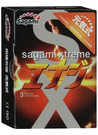 Презервативы Sagami Xtreme ENERGY с ароматом энергетика - 3 шт. - Sagami - купить с доставкой в Новокуйбышевске