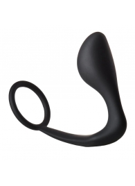 Черное эрекционное кольцо с анальной пробкой Anal Plug With Cockring - Dream Toys - в Новокуйбышевске купить с доставкой