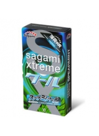 Презервативы Sagami Xtreme Mint с ароматом мяты - 10 шт. - Sagami - купить с доставкой в Новокуйбышевске