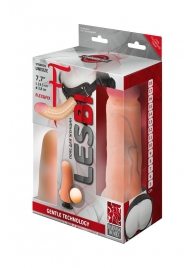 Телесный страпон Harness LESBI с вагинальной пробкой - 16,5 см. - LOVETOY (А-Полимер) - купить с доставкой в Новокуйбышевске