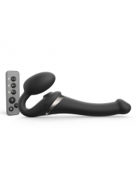 Черный безремневой страпон Multi Orgasm Size S с клиторальной стимуляцией - Strap-on-me - купить с доставкой в Новокуйбышевске