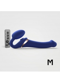 Синий безремневой страпон Multi Orgasm Size M с клиторальной стимуляцией - Strap-on-me - купить с доставкой в Новокуйбышевске
